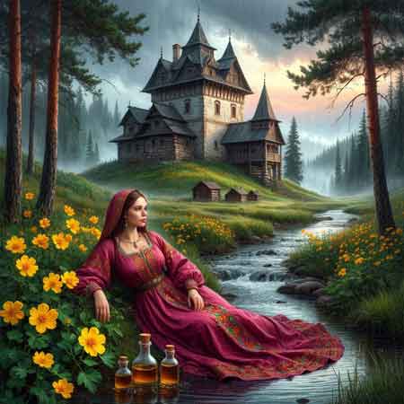 Больная полипами лежит на поляне с чистотелом