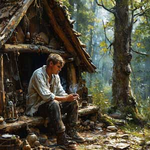 Человек дышит лесным воздухом