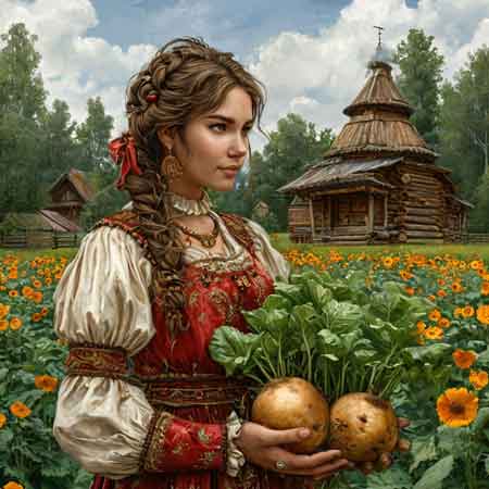 Девушка собирает репу для лечения народной медициной