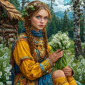 Держит ландыши