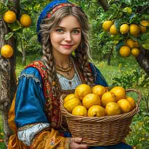 Девушка собрала лимоны для народного лечения