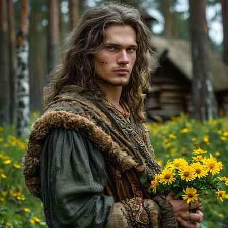 Народный целитель держит в руке цветы ромашку