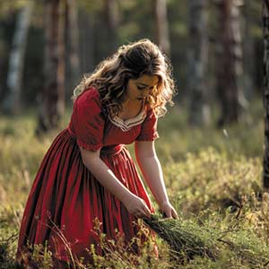 Сбор осиновых листьев