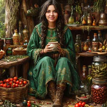 Народная лекарь с травами и своими лечебными средствами