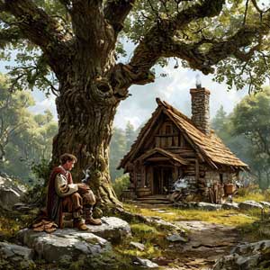 Мужик добывает деготь