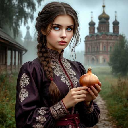 Держит в руках лук для народного лечения трофической язвы